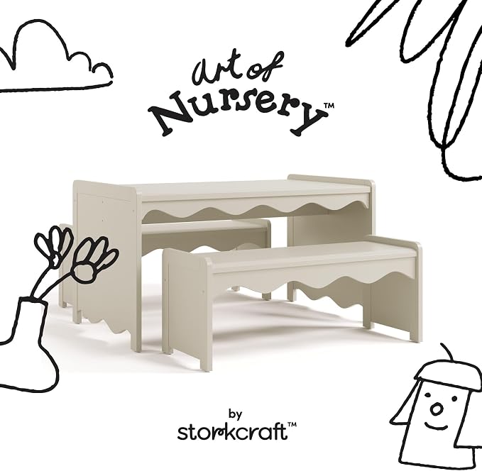Storkcraft Casablanca Montessori Indoor Kids Table & Bench Set – Premium Kids - Image 6