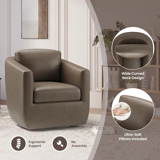 COLAMY 360° Swivel Accent Chair - Image 5
