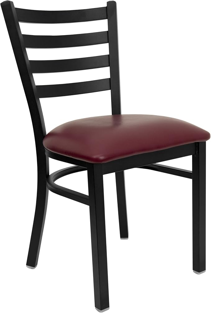 Flash Furniture HERCULES Series Black Ladder Back Metal Restaurant Chair by FlashFurniture