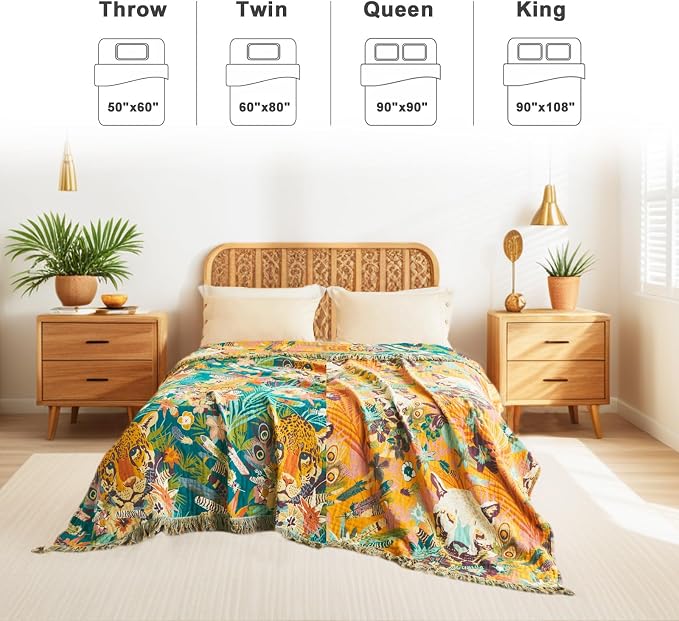 LUTBM Throw Blanket for Couch Sofa Soft Cotton Summer Blankets for Bedroom - Image 5