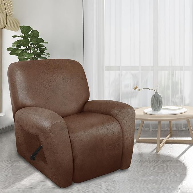 ANARACHON Recliner Chair Covers Leather Like, 4 Pieces Recliner Cover, - Image 2