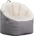 Big Joe Milano Bean Bag Chair, Oat Sherpa and Graphite Vegan Suede, Soft by BigJoe