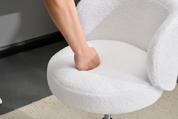 VINGLI Cute Small Swivel Desk Chair Comfy no Wheels, Ergonomic Low-Back Lumbar - Image 3