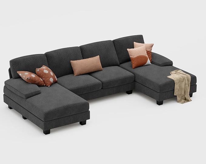 Furniwell Convertible Sectional Sofa Couch, 4 Seat Sofa Set - Image 7