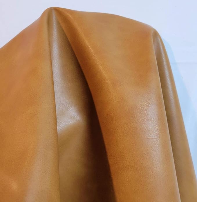 Caramel Light Tan Soft Faux Vegan PU Leather by The Yard Synthetic Pleather 0.9 - Image 2