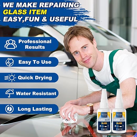 Glass Glue, 100g Ultra Strong Clear, Waterproof & Fast Super Glue, Curing - Image 3