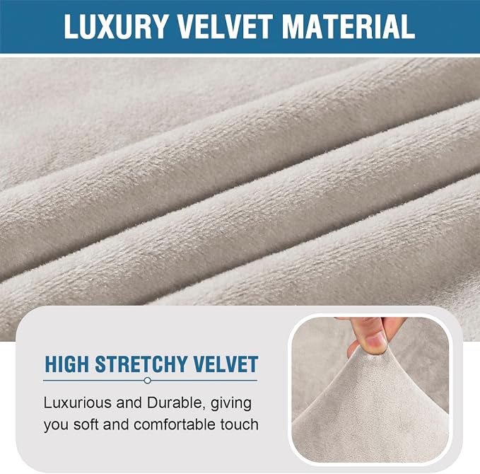 H.VERSAILTEX Armless Accent Chair Covers Thick Velvet Armless Chair Slipcovers - Image 5