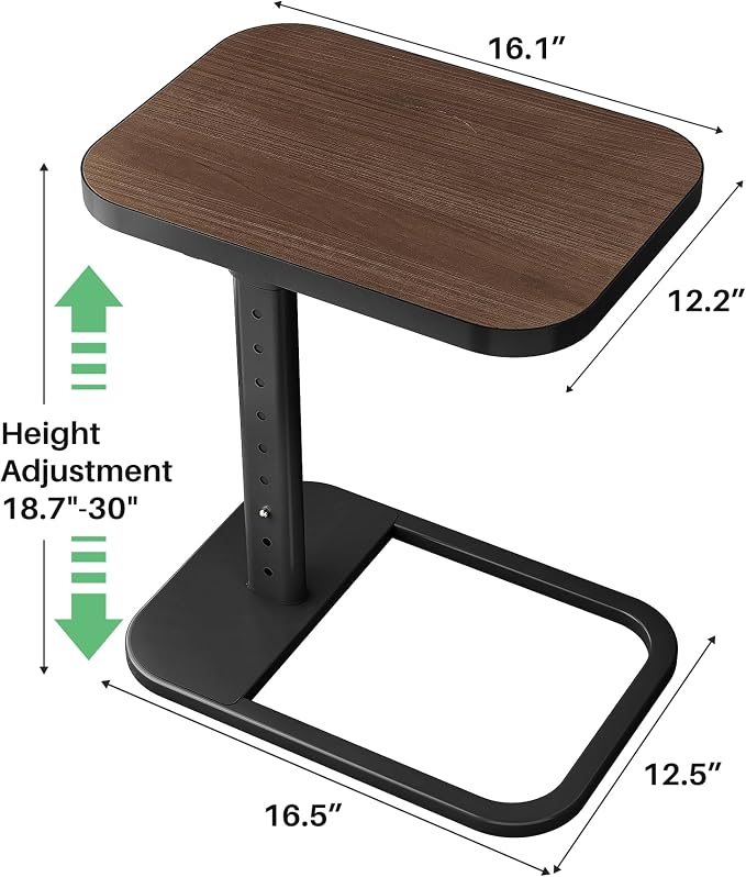 Kitstorack TV Tray Table, Adjustable Height & Rounded Metal Corners, Snack Table - Image 3