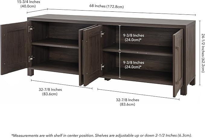 Henn&Hart Rectangular TV Stand for TV's up to 80" in Alder Brown, TV Stands for - Image 6