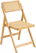 Furlide Rattan Folding Chair, Modern Mid Century Dining Chair Set of 1 by Furlide