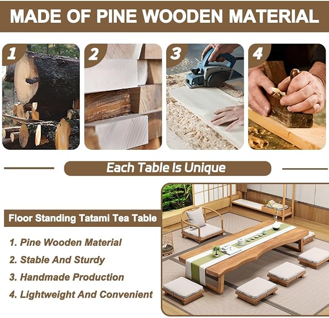 Wooden Japanese Floor Table - Image 7