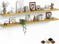 Fun Memories Floating Shelves for Wall, 72 Inch Long Set of 2 Rustic Wood Wall by FunMemories