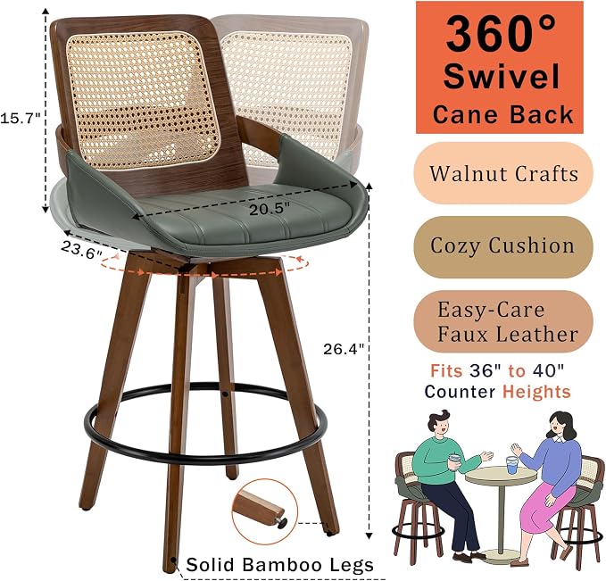 Mid Century Modern Counter Stools - Image 2