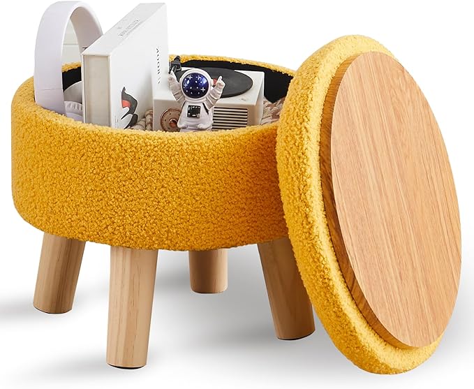 Wimarsbon Storage Ottoman, Modern Round Footrest by Wimarsbon