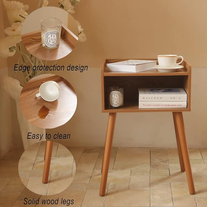 MaxSmeo Nightstands Set of 2, Mid Century Modern Side Table Bedroom - Image 4