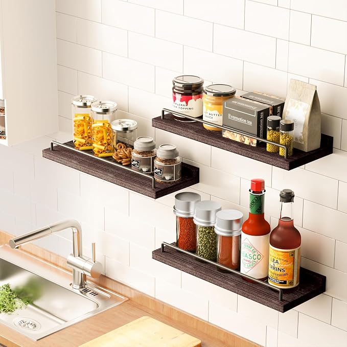 RYOFOBETTO Floating Shelves, Bathroom Decor Shelves Over Toilet, Farmhouse Wall - Image 6