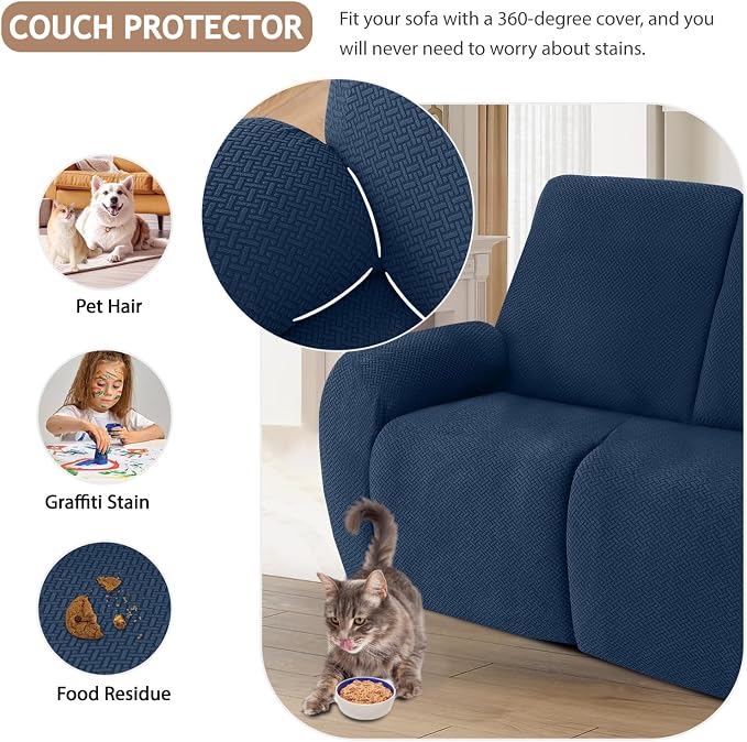ALIECOM 100% Waterproof Recliner Sectional Couch Covers L Shape Stretch Corner - Image 6