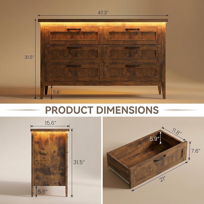 GarveeLife 6 Drawer Dresser - Image 2
