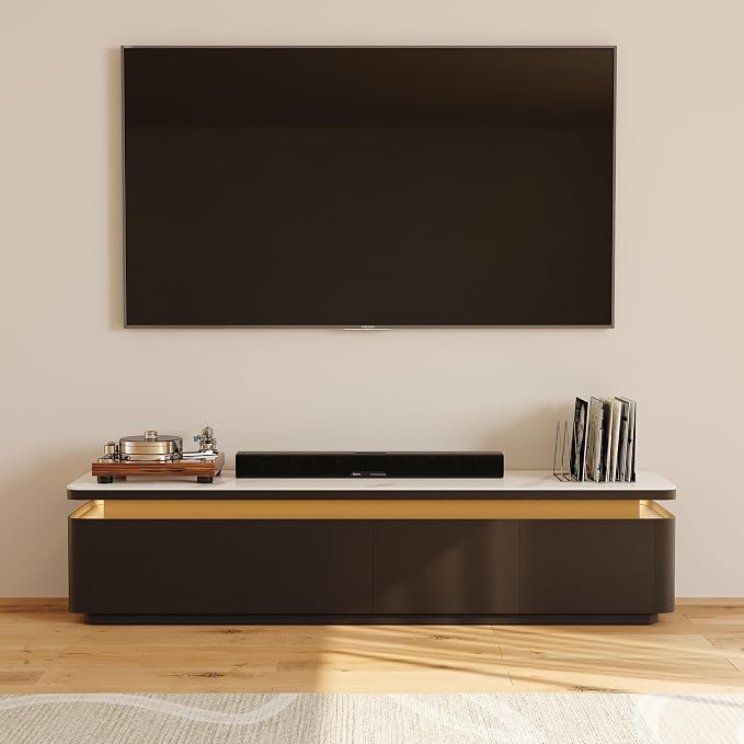 POVISON Fully Assembled 71" Mid-Century Modern TV Stand - Image 5