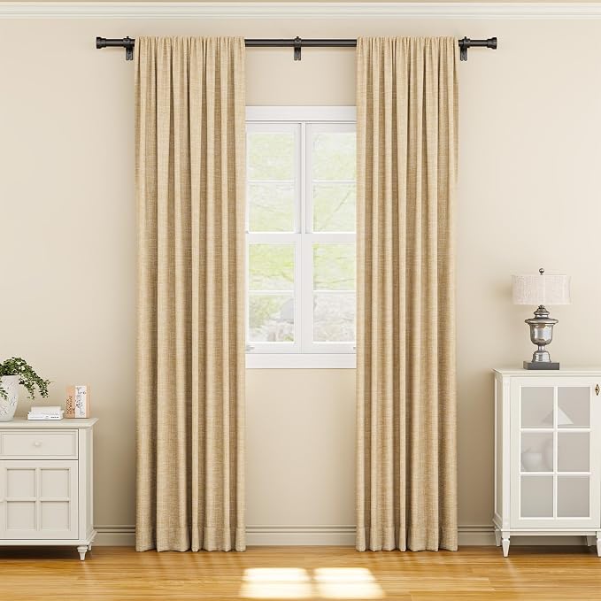 YaFex Curtain Rods 32-84 Inch, Heavy Duty 1 Inch Adjustable Curtain Rod - Image 2