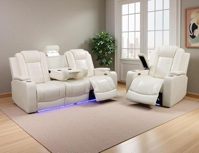 Leather Power Recliner Sofa Set by LYfurniture