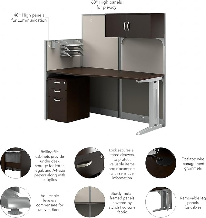 Bush Business Furniture Office in an Hour 65W Straight Cubicle Desk - Image 4