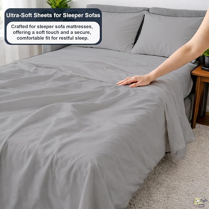 Cottington Lane Sleeper Sofa Sheets Full Size, 4 Piece Premium Quality 100% - Image 3