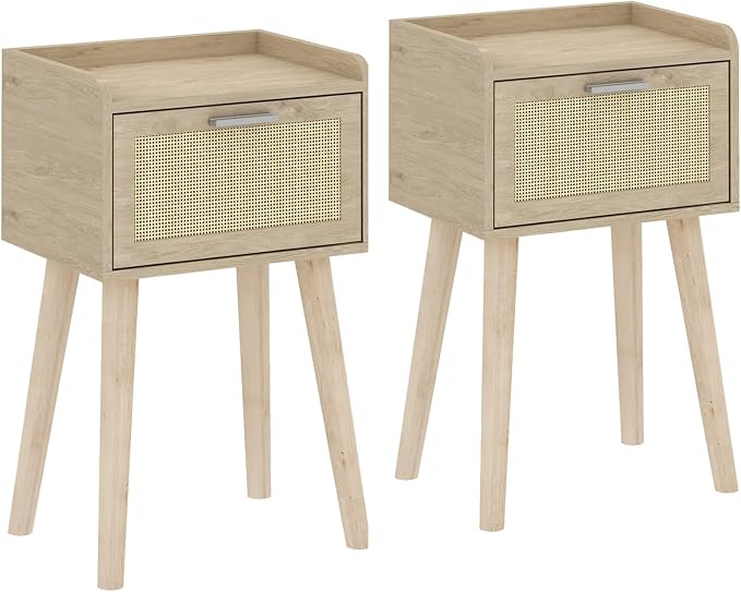 LAATOOREE Nightstand Set of 2, Small Bedside Table, End Table by LAATOOREE