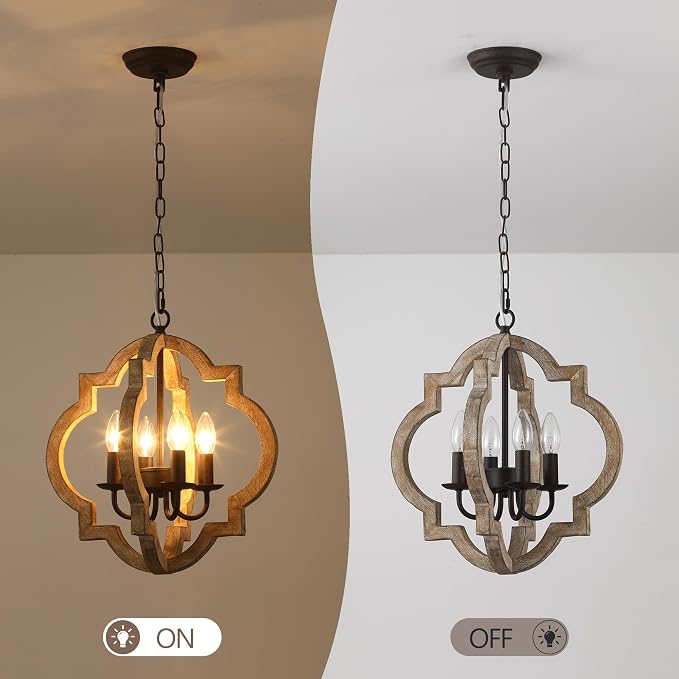 16 Inch Farmhouse Chandelier for Dining Room French Country Light Fixtures Over - Image 7