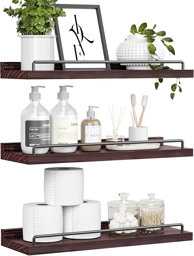 RYOFOBETTO Floating Shelves, Bathroom Decor Shelves Over Toilet, Farmhouse Wall by RYOFOBETTO