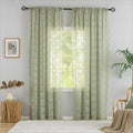 YJ YANJUN Vintage Lace Curtains -Cottage Flower Sage Green 132 inch Curtains by YJYANJUN
