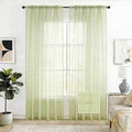 SpaceDresser Check Sheer Curtains 63 Inches 2 Panels Set, Rod Pocket Plaid by SpaceDresser