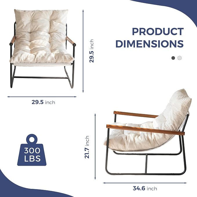 MAXYOYO Modern Accent Chair, Comfy Living Room Chair - Image 2