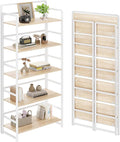 No Assembly Folding Bookshelf, 5 Tiers Collapsible Book Shelf by THKKYHomeOfficeFurniture