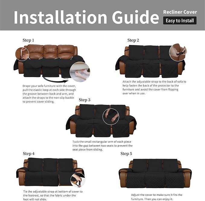 Easy-Going Oversized Recliner Sofa Cover, Reversible Couch Cover - Image 7