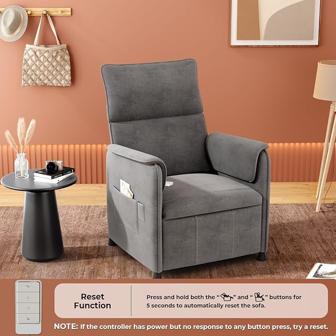 Recliner Chair，Electric Adjustable Chenille Recliner - Image 9