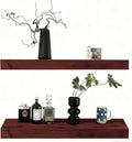 Solid Wood Floating Shelves, 31.5in Finished Real Wood Wall Shelves by Unknown