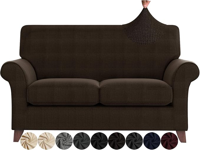 ZNSAYOTX 3 Piece Loveseat Covers by ZNSAYOTX