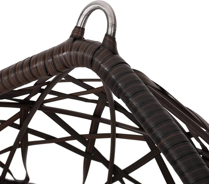 Christopher Knight Home Isaiah Indoor/Outdoor Wicker Tear Drop Hanging Chair - Image 15
