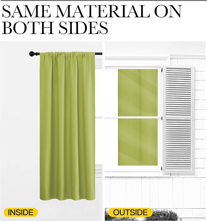 NICETOWN RV Blackout Curtains for Camper Windows, Fresh Green, Short Blackout - Image 5