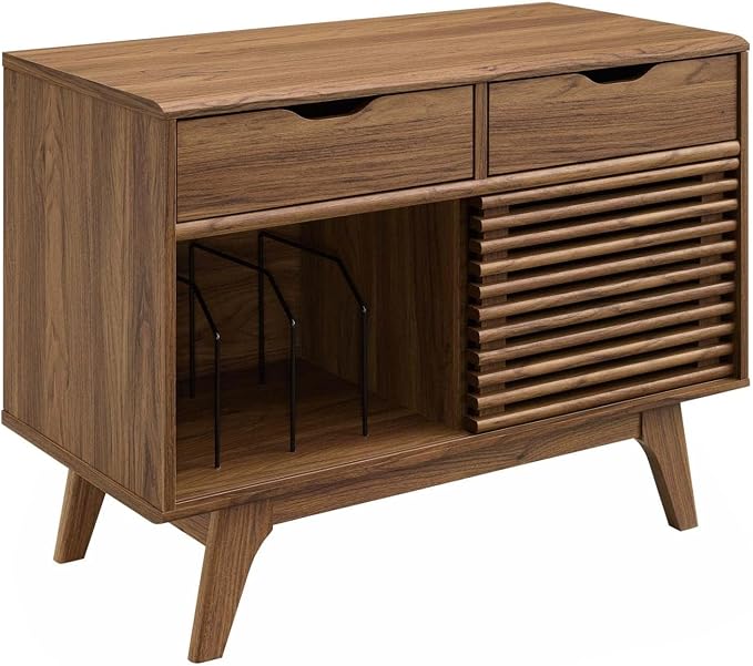 Modway Render Mid-Century Modern Vinyl Record Storage Display Cabinet, 37 Inch by Modway