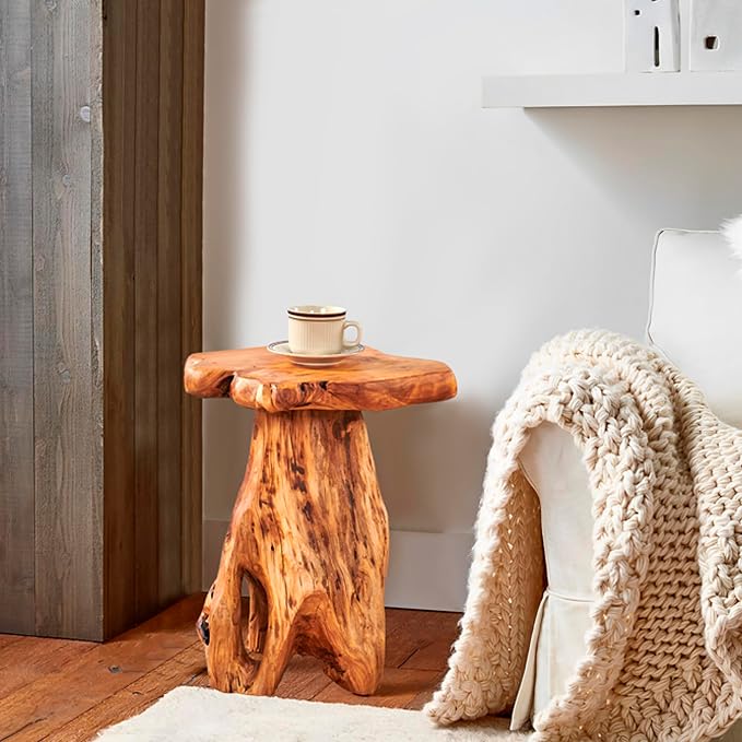 Greenage Cedar Roots Plant Stand Tree Stump End Table 13.5" x 16" x 19" H - Image 4