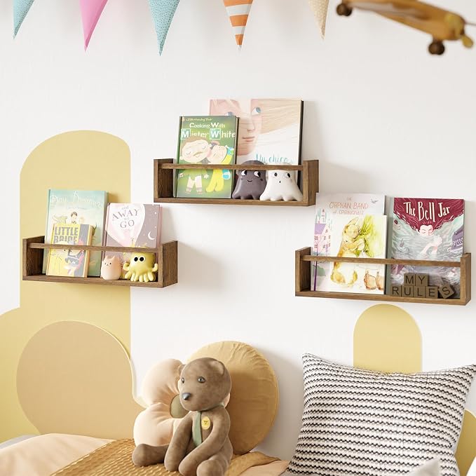Fixwal Nursery Book Shelves, 16.5 Inch Floating Bookshelves - Image 6