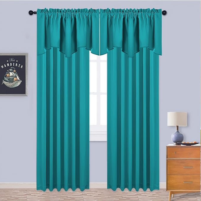 NICETOWN Blackout Valances Scalloped Tier Drape - Image 5