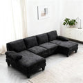 Karl home 111" Sectional Sofa U-Shaped 4-Seat Couch by Karlhome