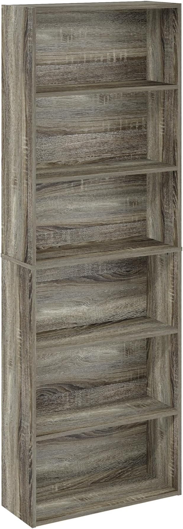 Furinno Jaya Simply Home Free Standing 6-Tier Open Storage Bookcase, French Oak - Image 5