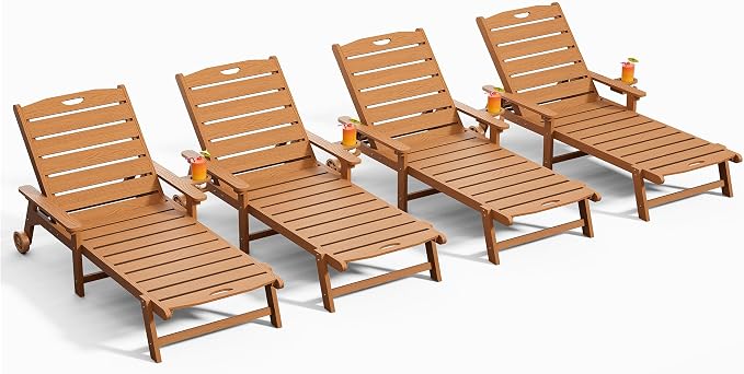 Outdoor Lounge Chair Set of 4 by LegacyAmerhomeDirect