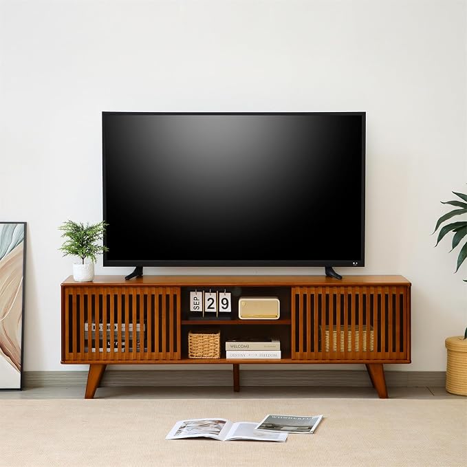 Bamboo TV Stand for TVs up to 65", Accent Entertainment Center - Image 3