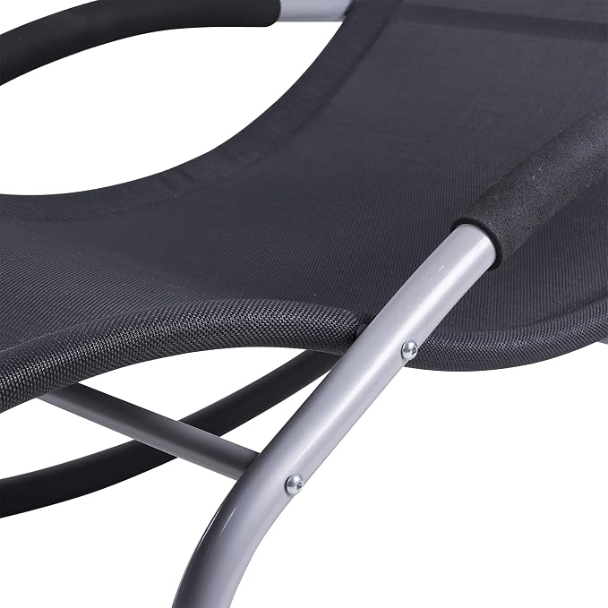 Outsunny Zero Gravity Rocking Chair Outdoor Chaise Lounge Chair Recliner Rocker - Image 9