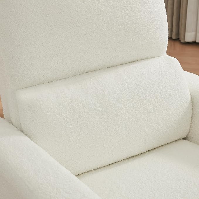 Power Swivel Rocker Recliner, Oversized Boucle Nursery Glider Recliner - Image 9